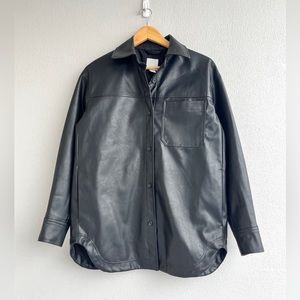 H&M | Oversized Faux Leather Shirt